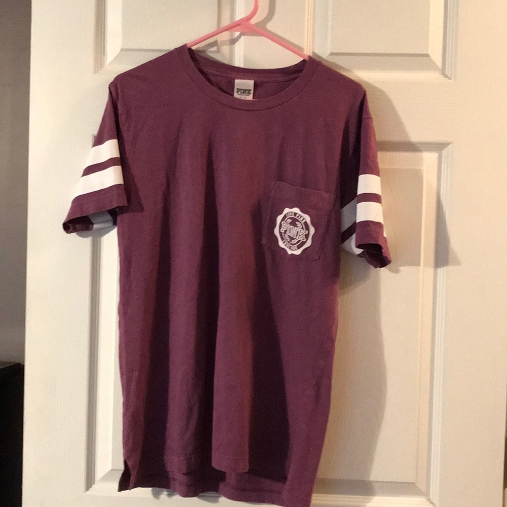 PINK short sleeve shirt; Victoria’s Secret